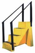 step stools HEAVY-DUTY STEP STOOLs Comes with a double platform with non-slip rubber tread Spring-loaded casters retract under slight pressure, forcing base to the floor 11" diameter upper platform