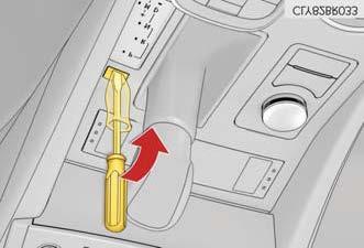 Shift Lock Override Procedure Note: When moving the vehicle from park to neutral, be sure the vehicle is secure using the parking brake and/or wheel chocks.