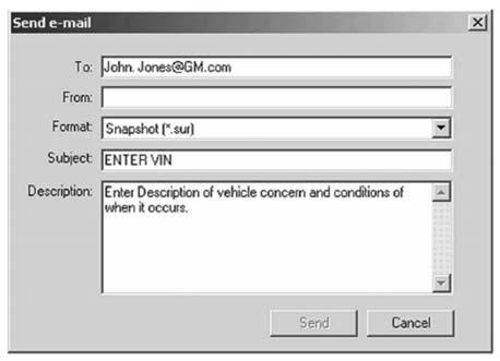2004 Chevy Truck Tahoe 2WD V8-5.3L VIN T Copyright 2009, ALLDATA 10.10 Page 299 After selecting Send to e-mail, a dialog box like the one shown in Figure 12 will be displayed.