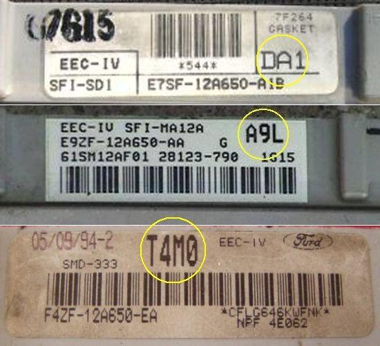 EEC Choices You can use virtually any EEC-IV EEC that was used in a 5.0 EFI Mustang. The EEC program can be found on a sticker on the EEC where the 60 pin connector plugs in.