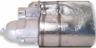 HEAT PROTECTING PRODUCTS Starter Heat Shield The Starter Heat Shield was developed to eliminate starter prob lems caused by close proximity of the ex haust to the starter.