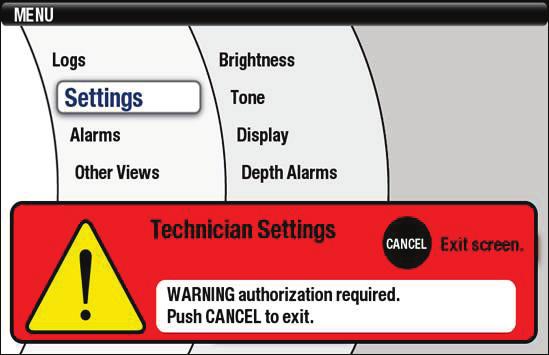 Technician settings include the following: Auto Configuration Air Purge Steer Sensor Lever Sensor Toe-in/out Adjust Joy Thrust Lock to