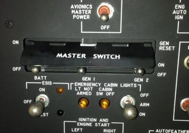 SECTION 7 SYSTEMS DESCRIPTION CENTEX AEROSPACE 006-4HFG FIGURE 7-4 EMERGENCY CABIN LIGHTING SYSTEM COCKPIT CONTROL SWITCH and WARNING LIGHTS CREW ALERTING SYSTEM (CAS) Only For Aircraft with Rockwell