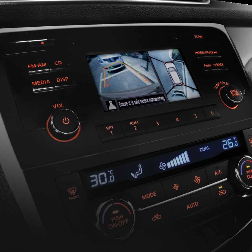 IT S GOT YOUR BACK, AND THE REST OF YOU TOO The monitor of the all-new Nissan X-Trail lets you see everything that s going on around you thanks to its four cameras that give