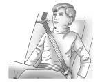 The elastic cord must be under the belt and the guide on top. 4. Buckle, position, and release the safety belt as described previously in this section.