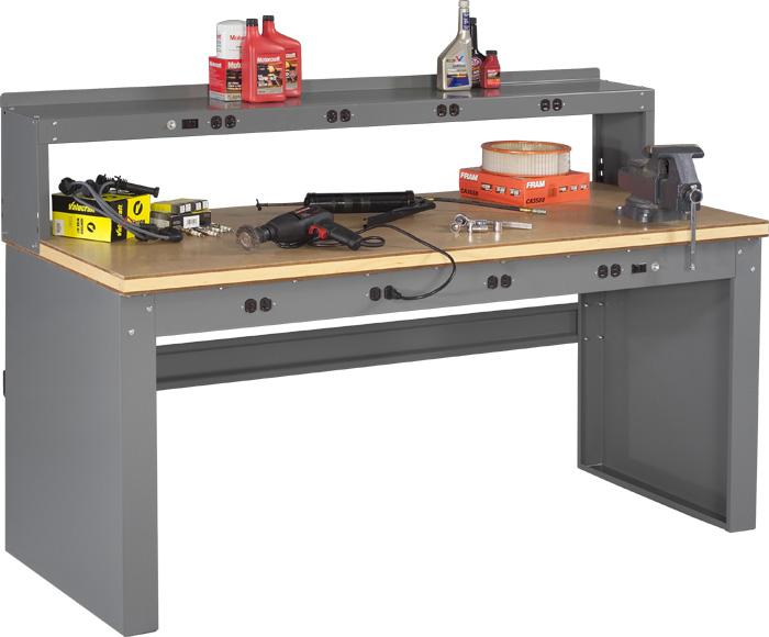 WORKBENCHES Electric Workbenches with Panel Legs ELECTRIC WORKBENCHES STEEL TOP WITH STRINGER AND OUTLET PANEL EB-1-3072S 1,800 72 30 33 1 /2