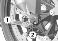 z Maintenance Remove quick-release axle 2 while supporting wheel. Roll front wheel forward to remove.