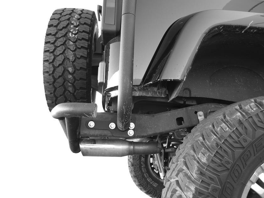 Use the included Double Nut Plate, (N), inside the rectangular frame tube as required for installation on vehicles without rear bumper or aftermarket bumpers that are not threaded for mounting bolts.