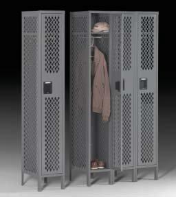 Single Tier Ventilated Lockers Single Tier Ventilated Lockers are roomy enough for just about any secured storage application.
