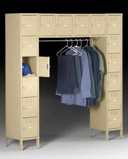 16 Person Lockers Get all the benefits of economical box lockers plus the advantage of hanging space for full length garments!