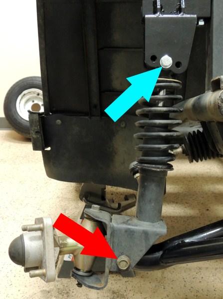 Keep the A-arm assembly aligned with the frame. 17. Reinstall the steering rack using the Original Hardware. 18.