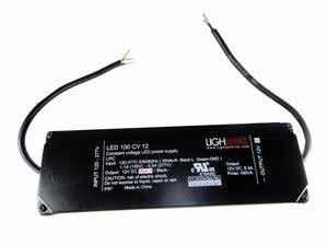 constant voltage 12V DC STVOFL100E 100W 12VDC Pre-Wired L.E.D. Driver Input: 100-240V Output: 100 Watts/12V/8A DC Pre-Wired Dimensions: 5-1/2 W x 2-5/16 D x 1-1/4 H STDC4012D 40W 12VDC Dimmable L.E.D. Driver Input: 120V Dims 100%-0% Output: 40 Watts/12VDC Hardwire Dimensions: 5-1/2 W x 2-1/8 D x 2 H STDC10012D 100W 12VDC Dimmable L.
