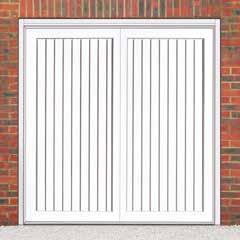 White powder coated pre-finished steel doors Cardale corrosion resistant garage doors, manufactured in Britain from premium grade galvanised steel and finished in white primer for easy finishing to