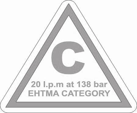 EHTMA category The machine is clearly marked with EHTMA categories. It is important that any power source used is in a compatible category. If any doubt, consult an authorised supervisor.