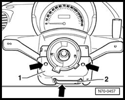 Release steering wheel height adjustment -2-.