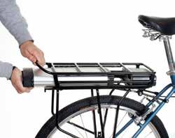 This prevents the battery from falling out of the bike as you ride, and helps maintain a steady electrical connection at