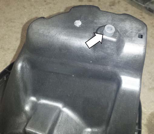 4. Install the rubber isolator into the bottom of the air box (P/N: