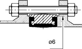 Ø at a distance of 10 mm from the flange face Min.
