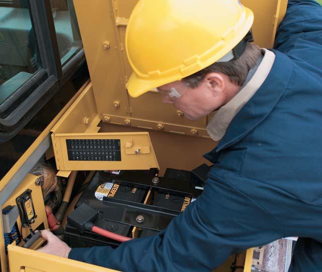 Serviceability and Customer Support When uptime counts Easy Service Access The D6T is designed with conveniently located, grouped service points and wide engine compartment access panels to help you