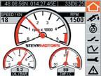 consumption / load / driving range / propeller slip Metric, British & US values 5,5 transflective