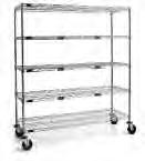 Catalog Section 5 Chrome-plated posts are grooved and are numbered on one-inch increments, enabling shelving to be adjusted up and down. Open-wire construction reduces dust and contamination build-up.