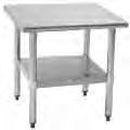 Catalog Section 10 TABLES Utility Stands EG10.26A Highly polished 16 gauge, type 304 stainless steel flat top. Adjustable undershelf or adjustable crossbracing. 24 (610mm) working height.