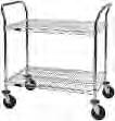 WEIGHT CAPACITY: INCLUDES: 500 lb. (227 kg) maximum. Two chrome handles. Four resilient rubber casters. 18 wide carts have 4 (102mm) casters. 21 and 24 carts have 5 (127mm) casters.