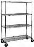 Catalog Section 1 SHELVING / RETAIL DISPLAY Stem Caster Carts EG01.07 INCLUDES: Four 63 (1600mm) posts. Four shelves. Plastic split sleeves. Donut bumpers. Indicated 5 x 1 1 4 (127 x 32mm) casters.
