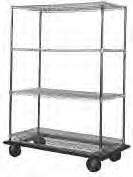 Catalog Section 1 SHELVING / RETAIL DISPLAY Dolly Trucks EG01.08 Fast assembly without tools. Open wire construction. Shipped knocked-down. INCLUDES: Four shelves. Four posts. Plastic split sleeves.