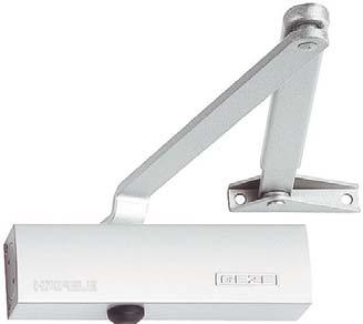 Overhead Position Door Closers Door closer TS 1500 GEZE Tested to EN 115 Tested to conform with CE requirements Variable closing force with arm assembling Latching action valve adjustable Closing