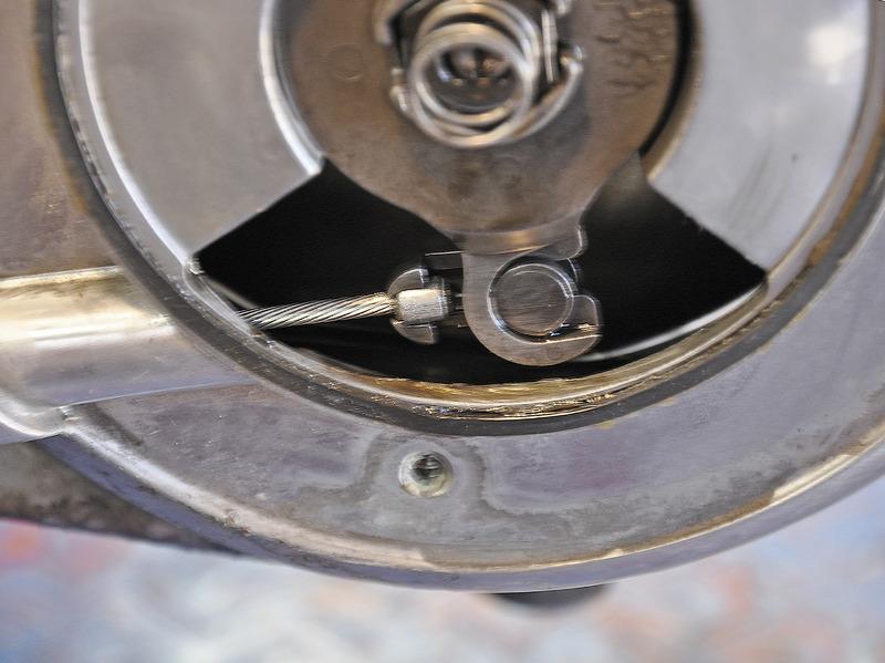 As you pour, watch the clutch inspection hole.