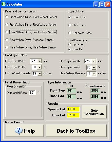 5.3.9.1 DigiDash 2 Calculator The DigiDash2 Calculator is used for calculating the required Speedo and Gear Calibration Ratios that are essential for the DigiDash 2 to show speed and gear correctly.