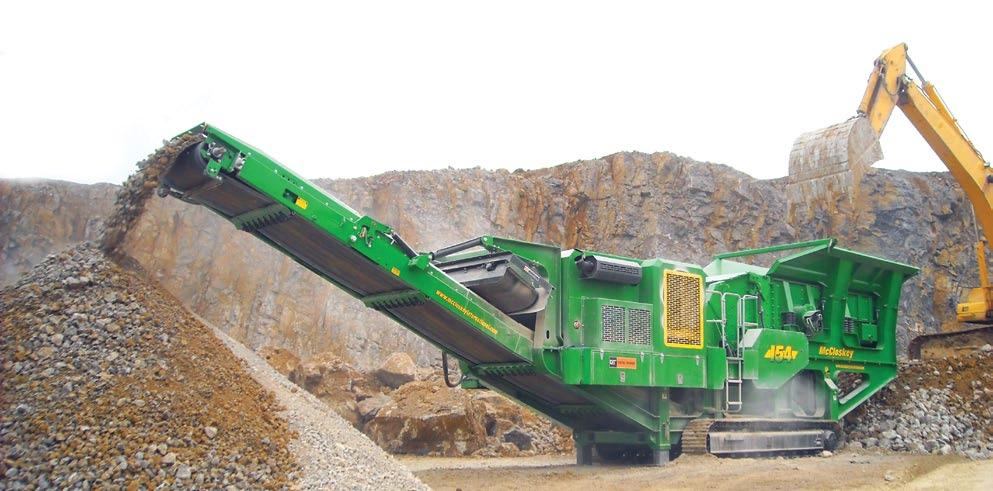 Incorporating an independent pre-screen and a class leading 47 x53 four bar impactor, the McCloskey I54 is designed to lead the way in mobile impact crushing.