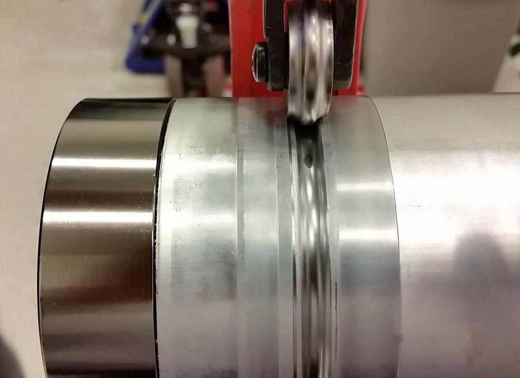 The tube is indented enough when the shoulder of the roller tool contacts the tube and creates a witness line/mark Figure 8: First Indent Witness Lines 8.