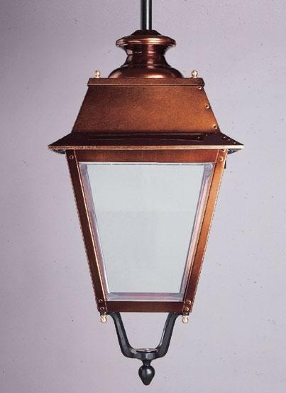 requirements Enhanced performance with aluminium optic and horizontal lamp Lantern body: stainless steel, finished black (RAL 9005), or aged copper. Lantern top: GRP/polyester.