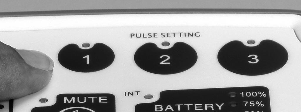 Power the using one of the four modes described in the Powering the section above. 5. Select a Pulse Setting of 1, 2, or 3 as prescribed by your doctor.