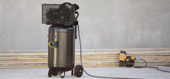 4 TYPES OF AIR S If you think about it, air compressors are extremely simple machines. They feature a powerful electric motor (or engine) that squeezes air into a steel storage tank.
