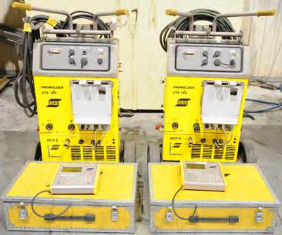 INVERTEC STT II MIG welder with wire feed, cables & gun s/n U1990914755, LM991206563 LINDE VI-450-SS MIG
