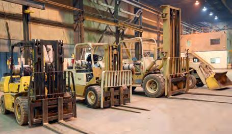 beams available View of portable office Partial view of forklifts