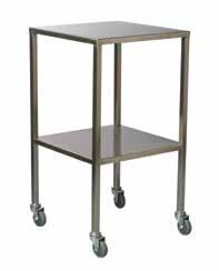 XXX Stainless Steel Trolleys and Carts Small Instrument Trolleys Reinforced under bracing. 75mm castors. Available with or without rails.