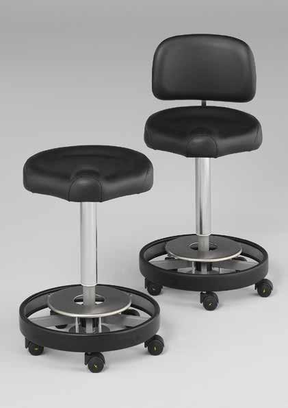 5-arm pedestal powder coated in grey aluminium RAL 9007 with antistatic double plastic castors of 50 mm, unbraked when loaded, circular black bumper. Safe working load: 135 kg 200.0011.