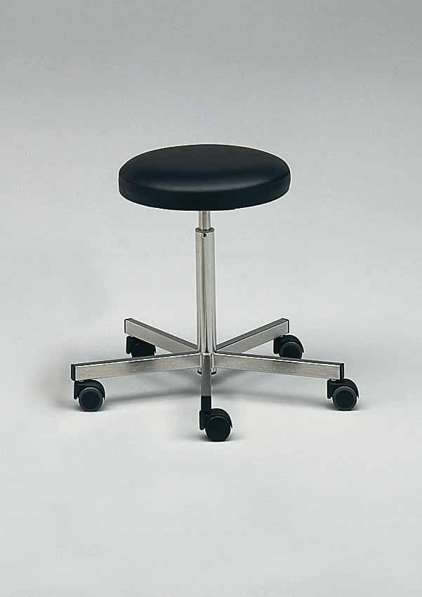 Plastic castors with axle and fastening pin of stainless steel Model No. Description 222.1530.0 350 Surgeon s stool 60 5-arm pedestal in 18/10 stainless steel, antistatic double castors diam.