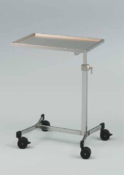 Plastic castors with axle and fastening pin of stainless steel Model No. Description 232.4270.0 620 420 Instrument serving table 800-1200 manually operated height adjustment from 800 1,200 mm.
