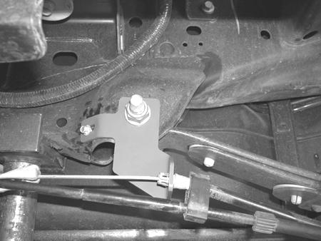 Remove the E-brake cable from the bracket prior to cutting the hanger. SEE PHOTO BELOW. 53.