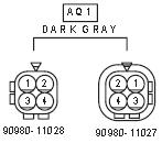 There are two connectors located under the Multi-Function display that are the same color (Dark Gray) and are capable of being switched.