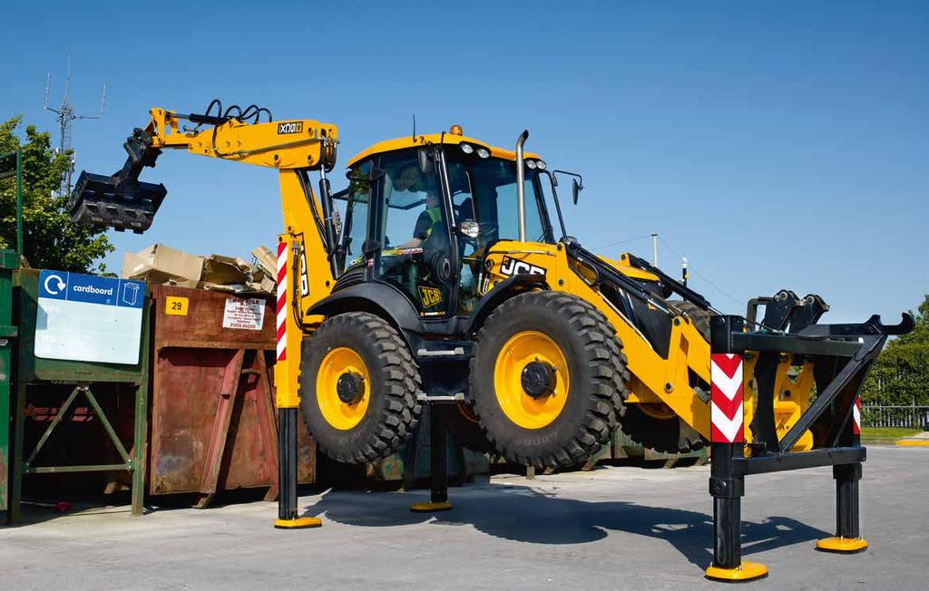 5CX WASTEMASTER BACKHOE LOADER. 2. Safety is everything Open a door while the 5CX Wastemaster is raised and an alarm will warn the operator to lower the machine before getting out. 1 3.