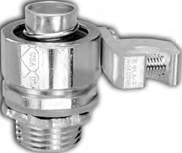 40 Liquid Tight Flexible Cord Liquid Tight Connectors Grounding Type with Aluminum Lugs A quick, effective solution to connecting liquid tight conduit while terminating a bonding connector in one