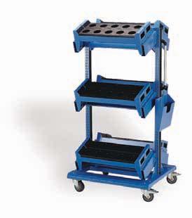 NCW0105 56 NCW0101 54 Cart 12-30 W tool racks with ergonomic handles ; 4 polyurethane casters that do not mark floors ; Aluminum side handle