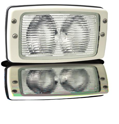 8541 and 8542 Series Halogen 8541 Series Wide spread close range illumination with double Free Form reflector. White fibre reinforced plastic housing with extended front edge to protect lens.