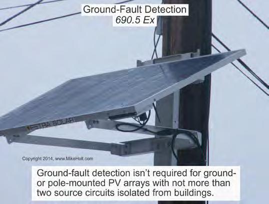 Article 690 Solar Photovoltaic (PV) Systems Ungrounded dc PV arrays must be provided with dc ground-fault protection in accordance with 690.35(C).